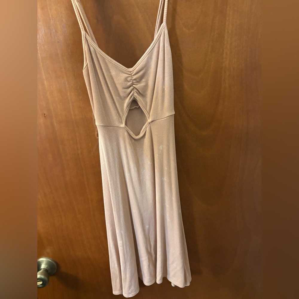 American Eagle Outfitters Backless Beige Dress